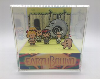 Earthbound Traveling in Mr. Saturn Valley Shadow Box Diorama Cube