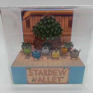 Stardew Valley Customizable! Personalized! Junimo in the Community Center Shadow Box Diorama Cube