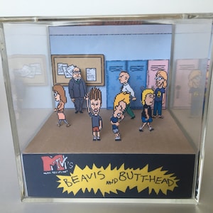 MTV Beavis and Butthead MTV Super Nintendo SNES Shadow Box Diorama Art