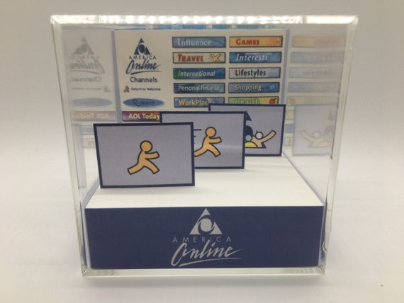 AOL America Online Welcome You've Got Mail Shadow Box Diorama Cube With  Optional Sound Effect Upgrades 