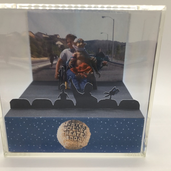 Mac and Me MST3K Mystery Science Theater 3000 Wheelchair Chase Scene Shadow Box Diorama Art