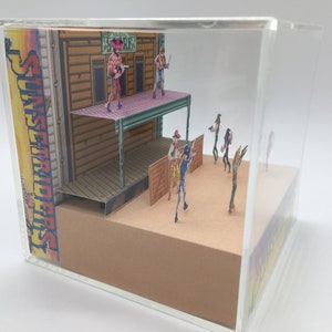 Sunset Riders Arcade Genesis Game Shadow Box Art Diorama image 3