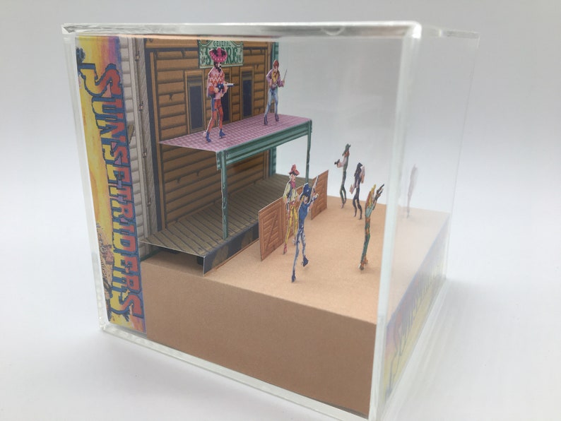 Sunset Riders Arcade Genesis Game Shadow Box Art Diorama image 3