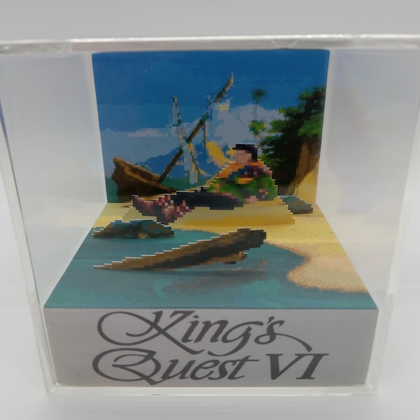 Diorama de caja de sombras Cubo de Diorama de caja de sombras de King's Quest VI Heredero Hoy Ido Mañana