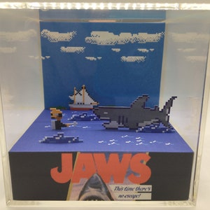 Jaws The Movie This Time There&#39;s No Escape! Nintendo Shadow Box Diorama Cube