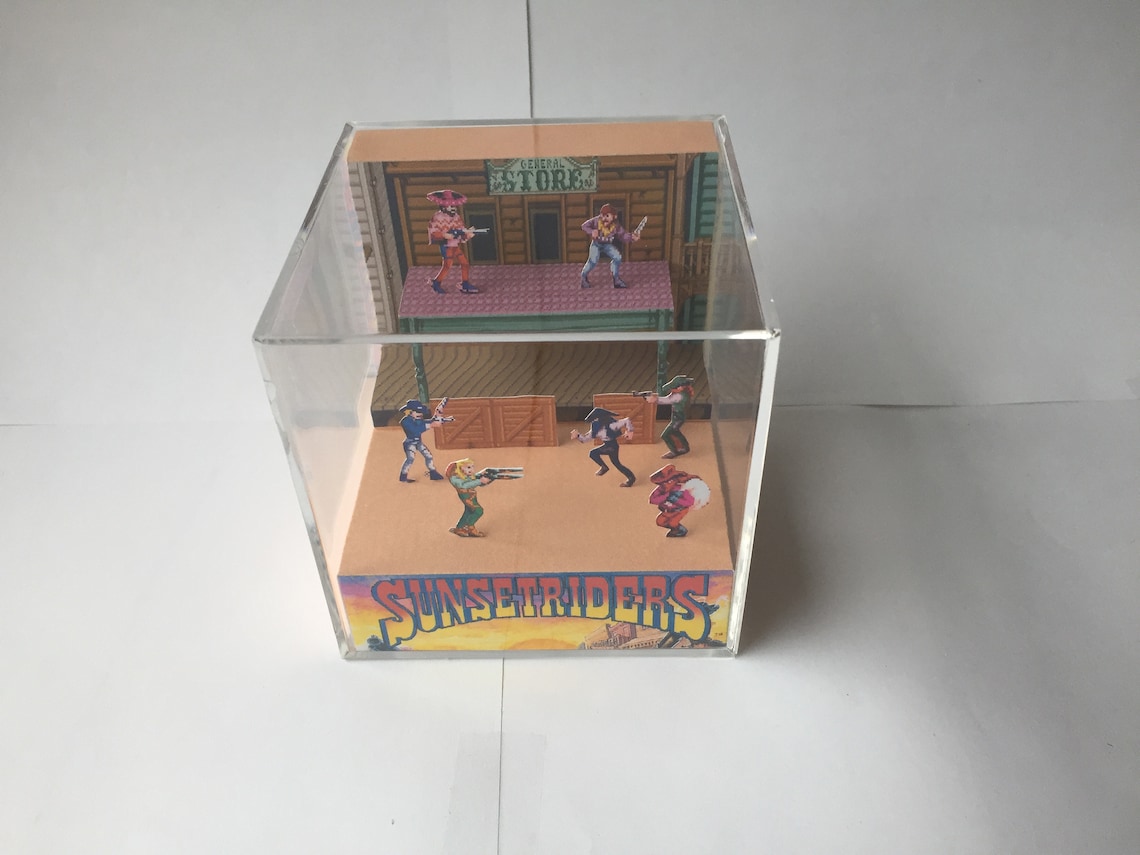 Sunset Riders Arcade Genesis Game Shadow Box Art Diorama | Etsy