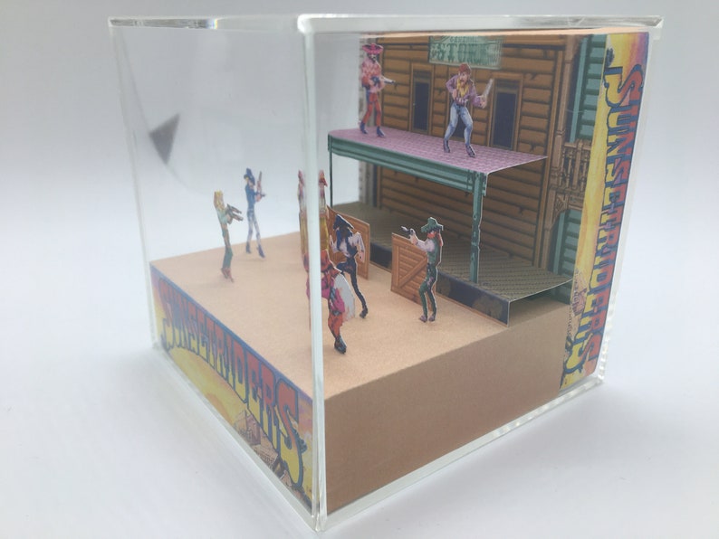 Sunset Riders Arcade Genesis Game Shadow Box Art Diorama image 2
