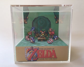 The Legend of Zelda A Link to the Past Kakariko Flute Player Shadow Box Diorama Decor