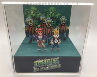 Zombies at my Neighbors Shadow Box Diorama Cube