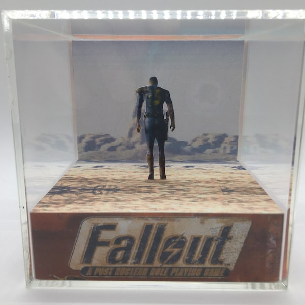 The Original Fallout for PC Ending Cutscene into the Wasteland Shadow Box Diorama Cube