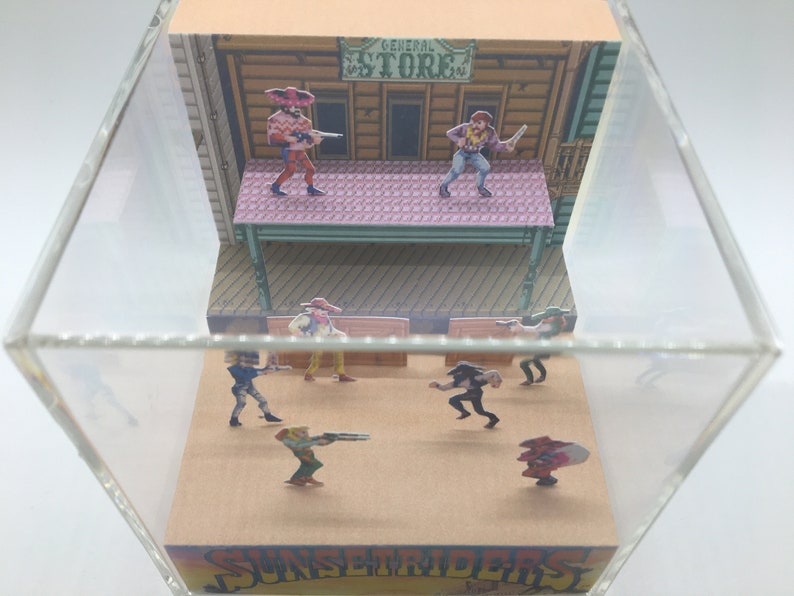 Sunset Riders Arcade Genesis Game Shadow Box Art Diorama image 8