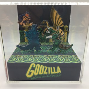 Godzilla Monster of Monsters Battle Shadow Box Diorama Cube