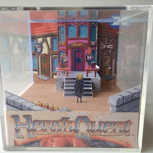 Hero's Quest Quest for Glory Bienvenido a Spielburg Shadow Box Diorama Decor