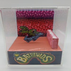 Battletoads Turbo Tunnel Madness Shadow Box Diorama Cube