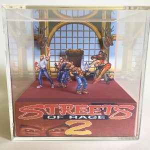 Streets of Rage 2 Boss fight with Mr. X Shadow Box Diorama Art