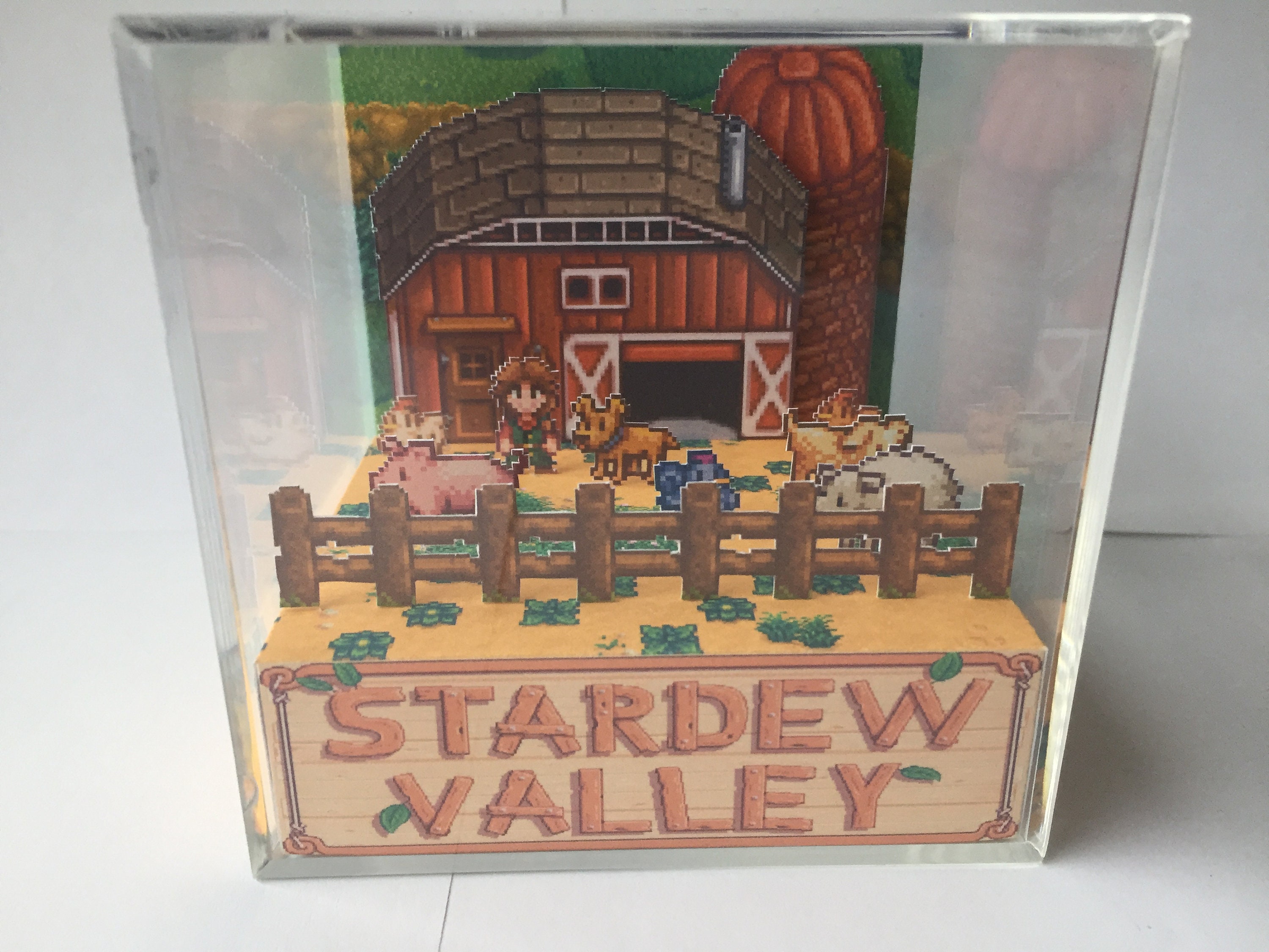 Stardew Valley Animals On The Farm Shadow Box Diorama Decor Etsy