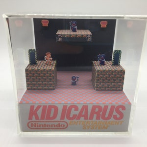 Kid Icarus battling the Eggplant Wizards Shadow Box Diorama Decor
