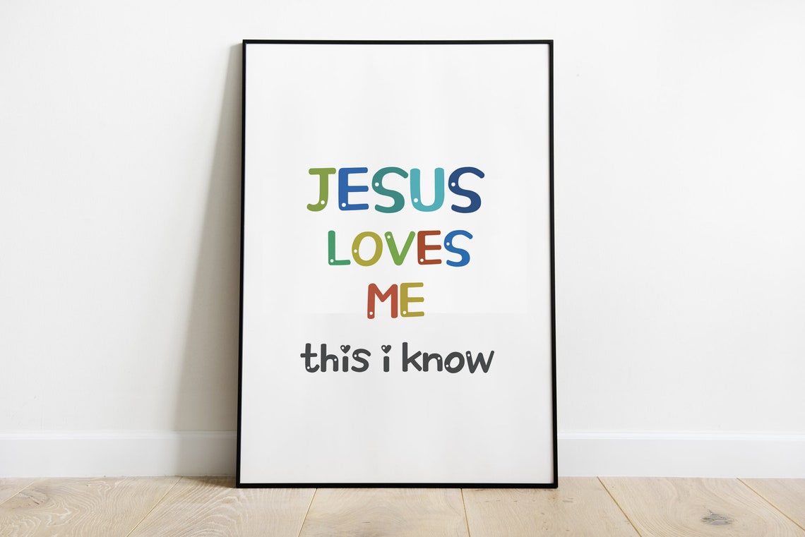 Jesus Loves Me Wall Art / Wall Prints / Playroom Print / Wall Etsy