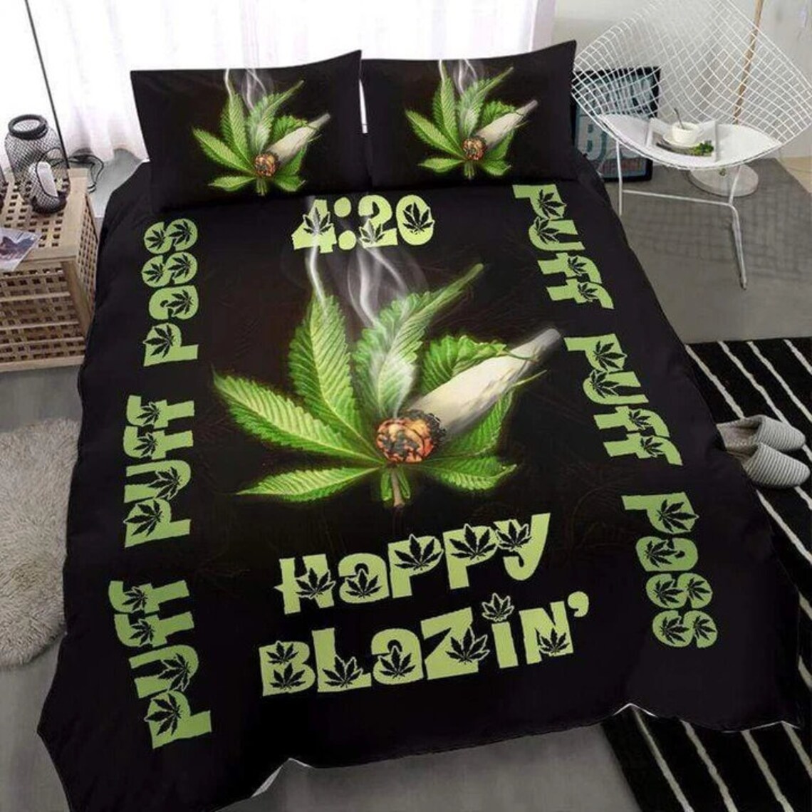 Personalized Cannabis Weed Pot Bedding Set Weed Bedding Set Etsy