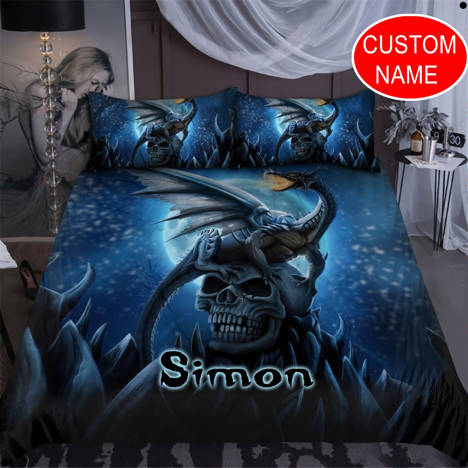 Personalized Dragon Bedding Set Custom Bedding Duvet Cover Etsy