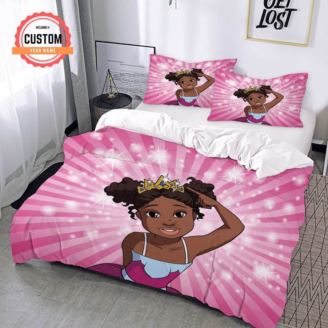 Black Baby Girl Bedding set Melanin Bedding Blanket and Etsy