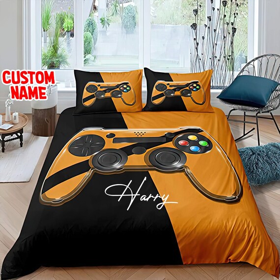 Personalized Game Bedding Set Gaming Bedding Set Gamepad Etsy
