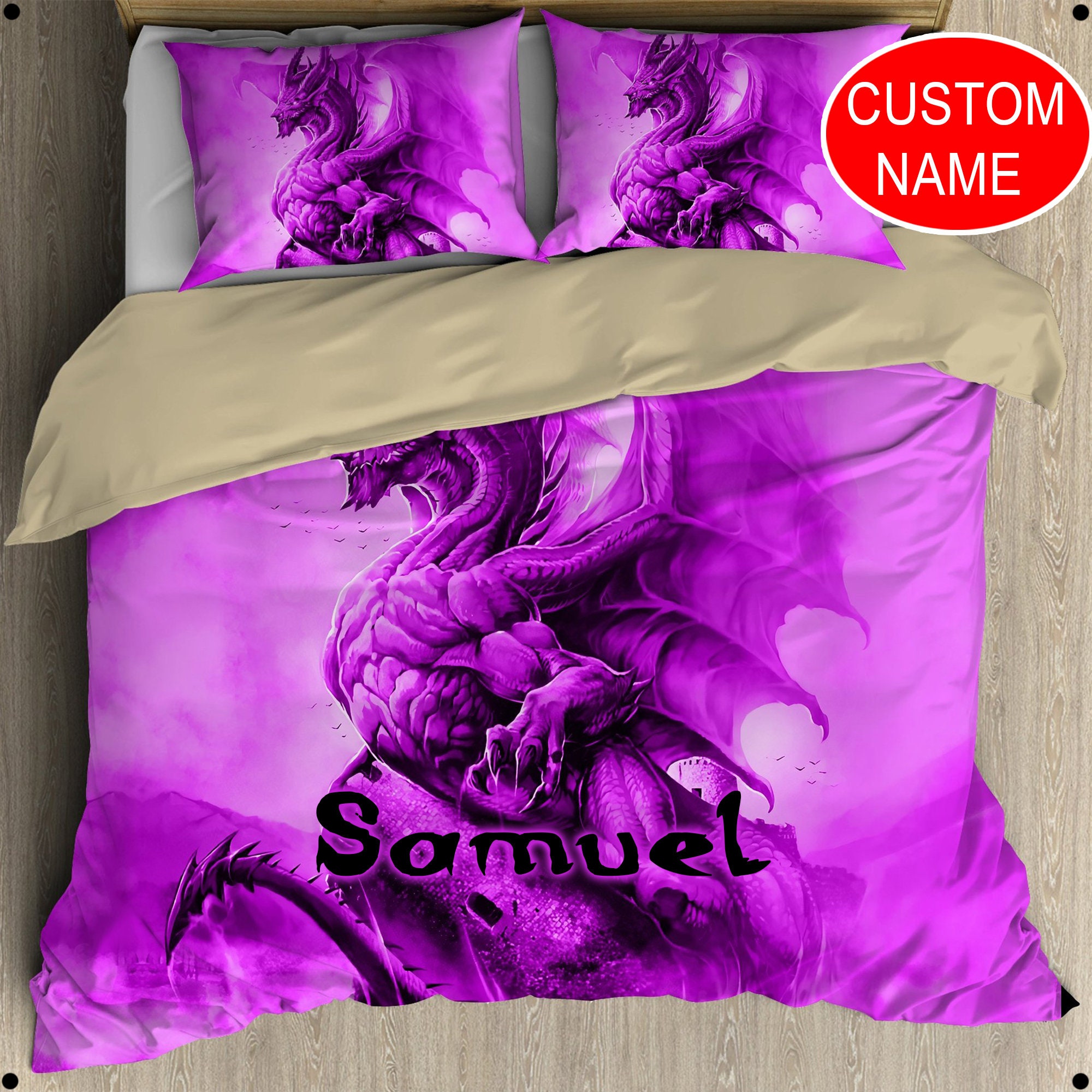Personalized Dragon Bedding Set Custom Bedding Duvet Cover Etsy