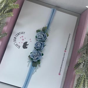 Baby Blue Flower Headband for Newborns, Photoshoots, Weddings