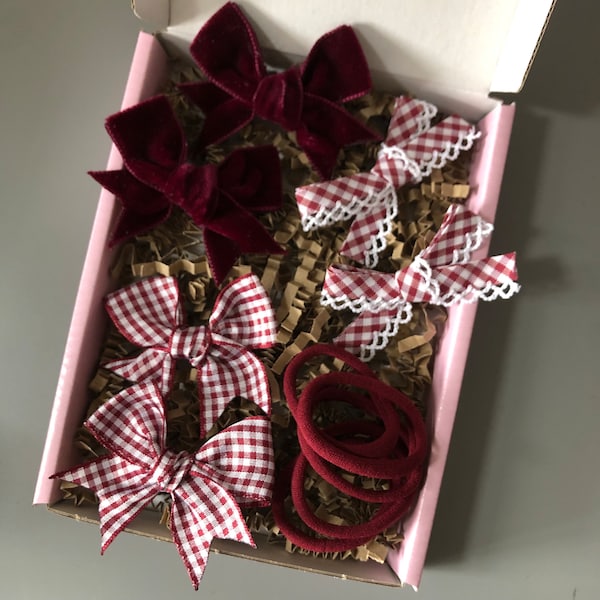 Burgundy School Hair Bows, Hair Bows for Girls, School Hair Accessories, Handmade Uk, Back to School