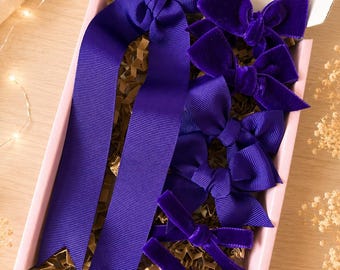 Purple School Hair Bows, Hair Accessories for School, back to school