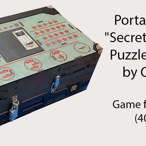 Portable escape room "Red Alert - TOP SECRET". Puzzle game box. Quest Box. Puzzle chest - top secret/ wooden puzzle box