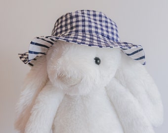 bunny sun hat, plushie hat, plushie accessories, jellycat bunny clothes, bashful bunny hat