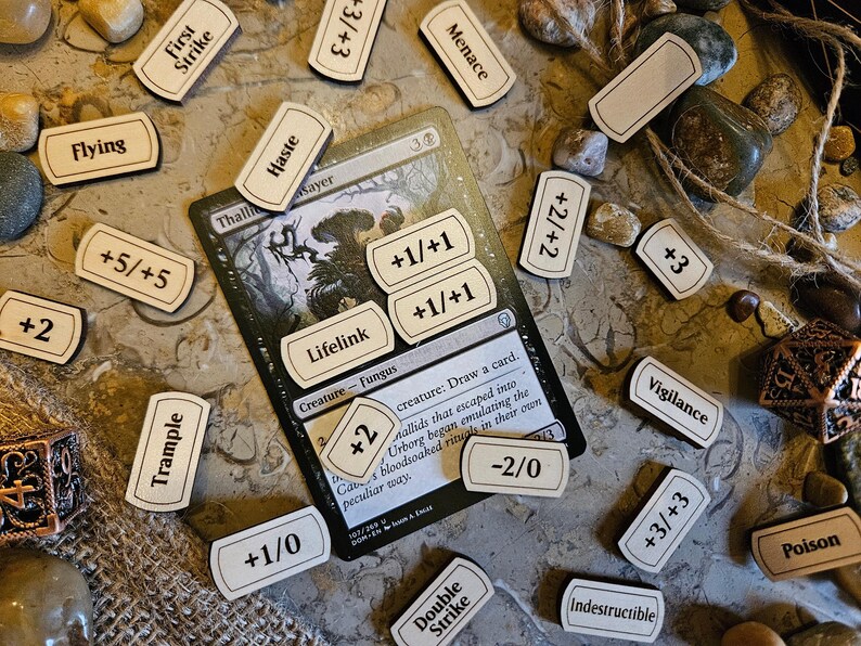 MTG Wooden Counter Token Set – Laser-cut Hardwood, 105 Pieces - Etsy