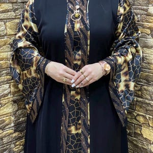 Black Gold Abaya Etsy