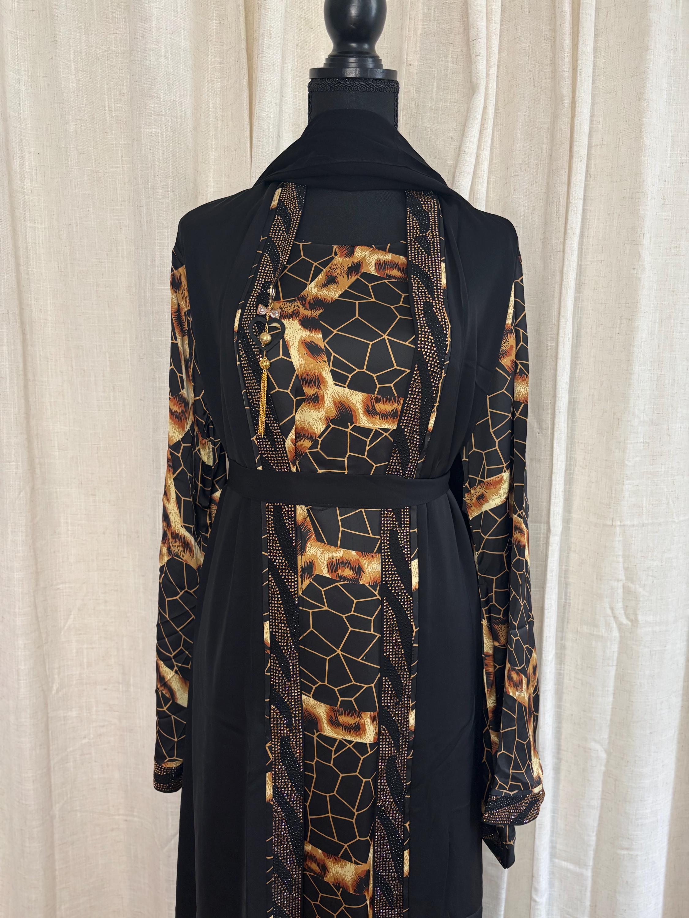 black and gold asian dress Butterfly Embellished Sequin Maxi Dress in Black main image 1