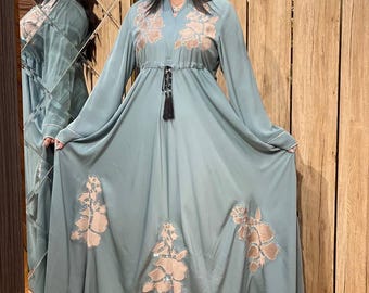 Sage Green Embroidered Abaya