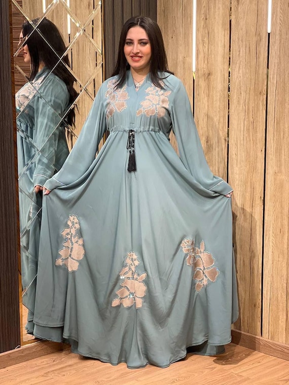 sage green eid dress Mohagni DLS-52