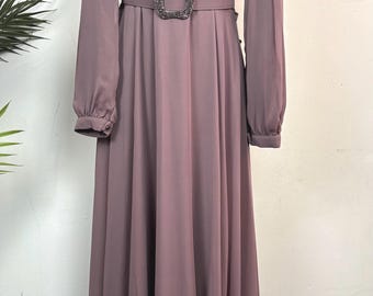 Muslim Wedding Dress -White /Mauve