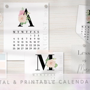 Printable Calendar 2025 | Digital Calendars | Minimalistic |aesthetic ...