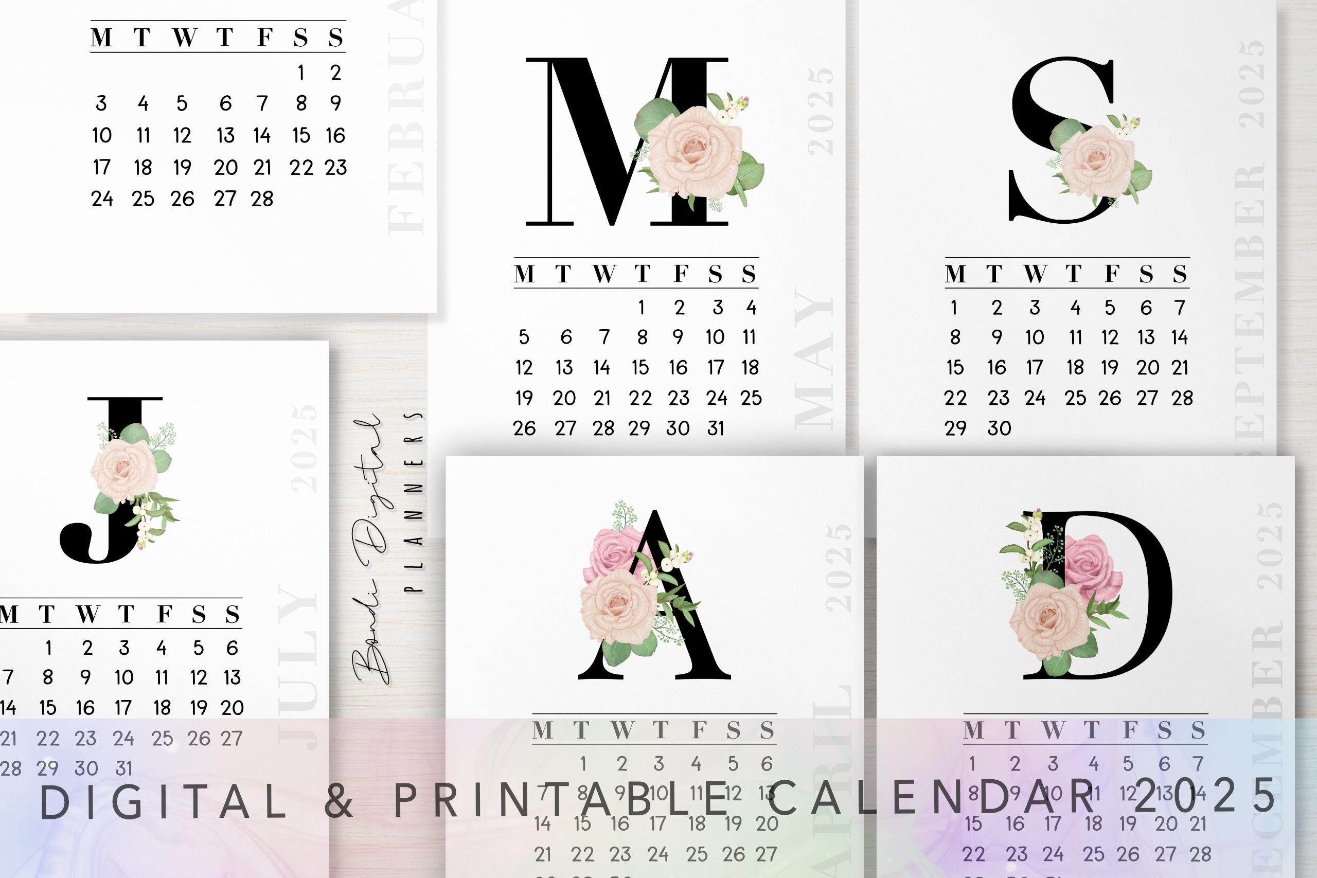 Printable Calendar 2025 | Digital Calendars | Minimalistic |aesthetic ...