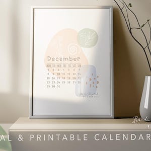 Printable Calendar 2025 | Digital Calendars | Aesthetic | Abstract ...