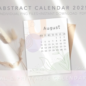 Printable Calendar 2025 | Digital Calendars | Aesthetic | Abstract ...