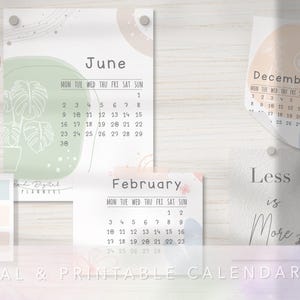 Printable Calendar 2025 | Digital Calendars | Minimalistic |aesthetic ...