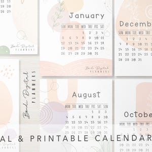Printable Calendar 2025 | Digital Calendars | Minimalistic |aesthetic ...