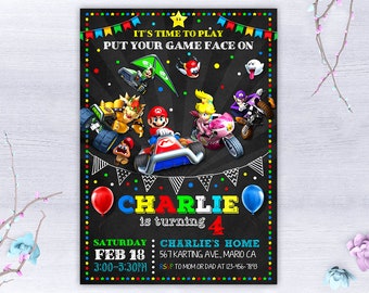Super Mario Bros Invitations Etsy Super Mario Bros Invitations Etsy