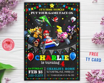 Mario Invitations Etsy
