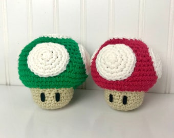 Amigurumi Crochet Pattern: Super Mario Mushrooms