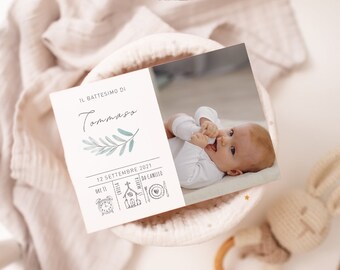Card invitation and remembrance Baptism