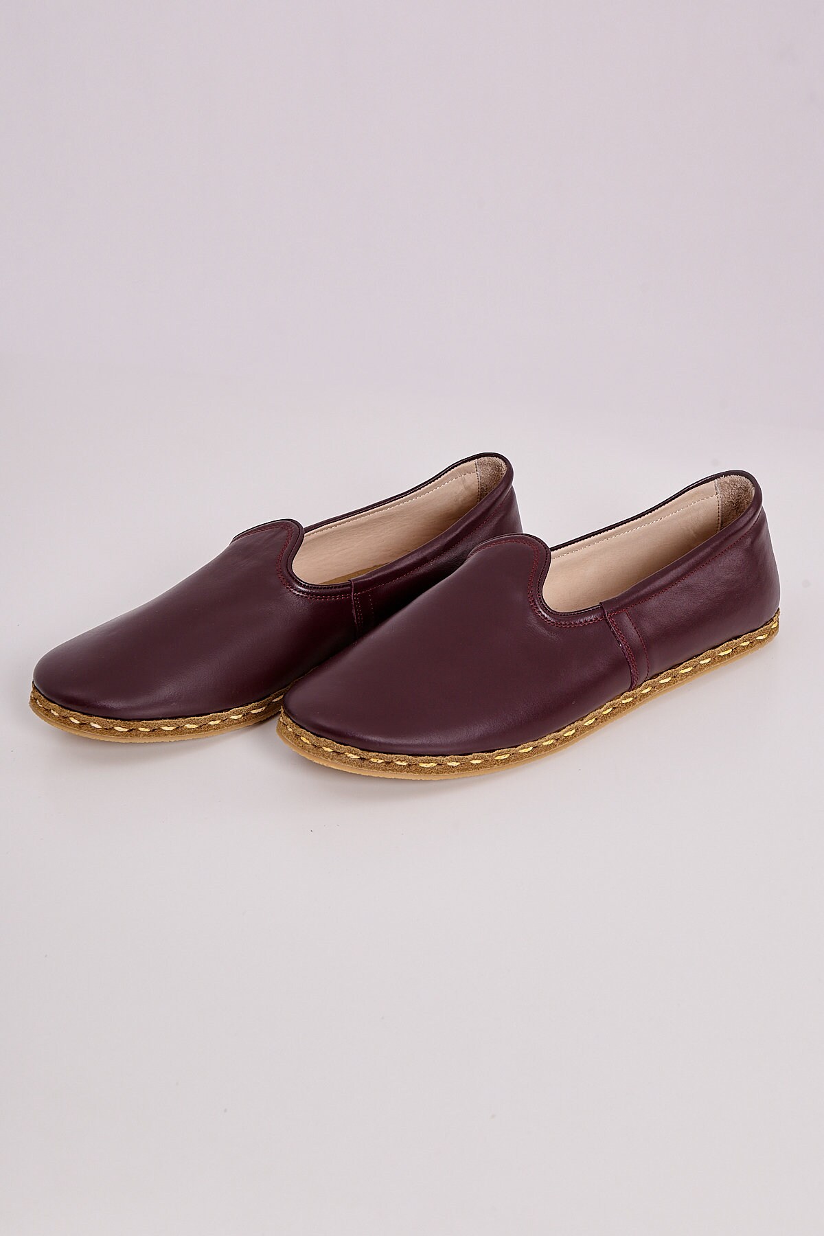 burgundy slip on loafers