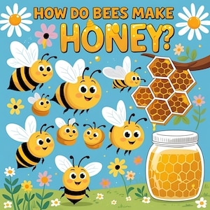 How Do Bees Make Honey?  Children&#39;s Digital Educational eBook | PDF/Printable eBook Download | Kids Entertaiming Story
